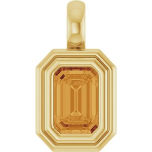14K Yellow Gold Natural Citrine Charm/Pendant