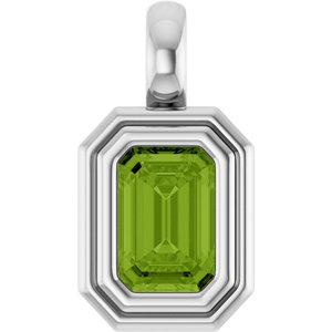 Sterling Silver Natural Peridot Charm/Pendant