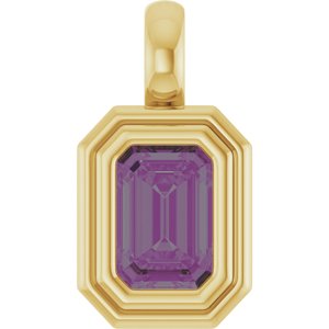 14K Yellow Gold Lab-Grown Alexandrite Charm/Pendant