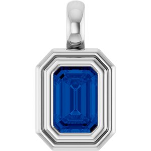 Sterling Silver Natural Blue Sapphire Charm/Pendant