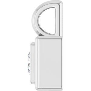 18K Palladium White Gold 3.25x3.25 mm Square Charm/Pendant Mounting – image 5