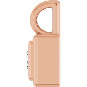 18K Rose Gold 3.25x3.25 mm Square Charm/Pendant Mounting – image 5