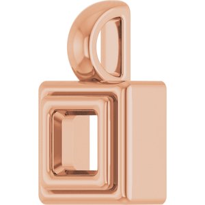 18K Rose Gold 3.25x3.25 mm Square Charm/Pendant Mounting – image 4