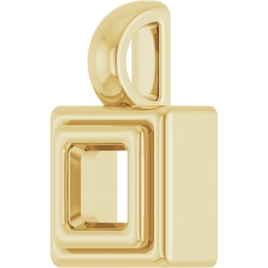 18K Yellow Gold 3.25x3.25 mm Square Charm/Pendant Mounting – image 4