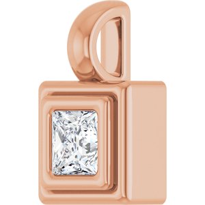 18K Rose Gold 3.25x3.25 mm Square Charm/Pendant Mounting – image 3