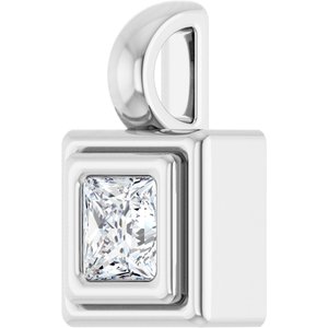 14K White Gold 3.25x3.25 mm Square Charm/Pendant Mounting – image 3