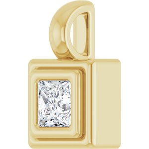 14K Yellow Gold 3.25x3.25 mm Square Charm/Pendant Mounting – image 3