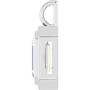 Sterling Silver 10x8 mm Emerald Charm/Pendant Mounting – image 5