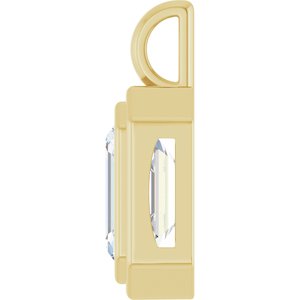10K Yellow Gold 10x8 mm Emerald Charm/Pendant Mounting – image 5