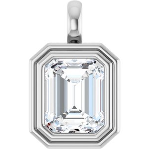 Continuum Sterling Silver 10x8 mm Emerald Charm/Pendant Mounting