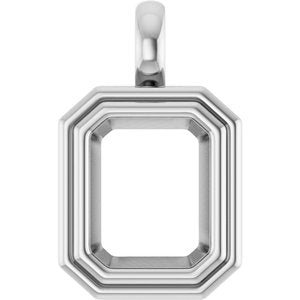 Continuum Sterling Silver 10x8 mm Emerald Charm/Pendant Mounting – image 2