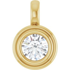 18K Yellow Gold 5.2 mm Round Charm/Pendant Mounting