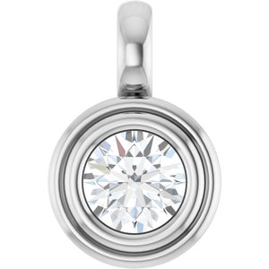 18K X1 White Gold 5.2 mm Round Charm/Pendant Mounting