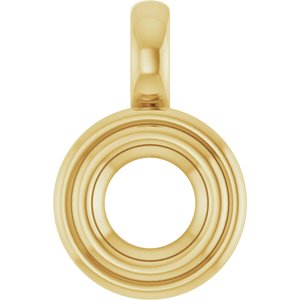 18K Yellow Gold 5.2 mm Round Charm/Pendant Mounting – image 2
