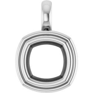Platinum 7.5x7.5 mm Cushion Charm/Pendant Mounting – image 2