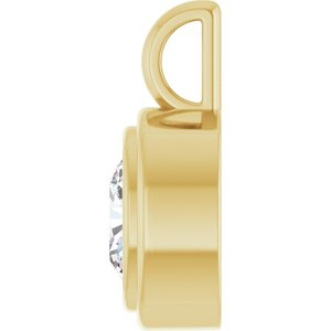 10K Yellow Gold 7.5x7.5 mm Cushion Charm/Pendant Mounting – image 5