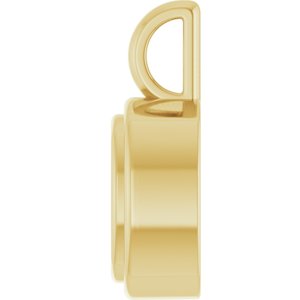 14K Yellow Gold 7.5x7.5 mm Cushion Charm/Pendant Mounting – image 6