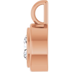 14K Rose Gold 7.5x7.5 mm Cushion Charm/Pendant Mounting – image 5
