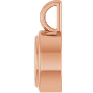 14K Rose Gold 7.5x7.5 mm Cushion Charm/Pendant Mounting – image 6