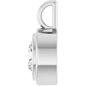 10K White Gold 7.5x7.5 mm Cushion Charm/Pendant Mounting – image 5