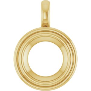 18K Yellow Gold 11 mm Round Charm/Pendant Mounting – image 2