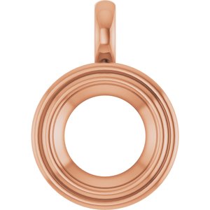 18K Rose Gold 11 mm Round Charm/Pendant Mounting – image 2