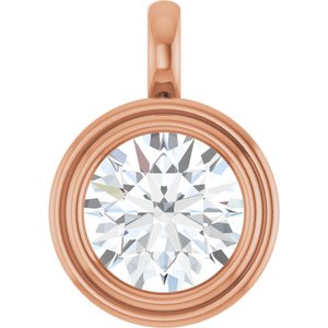 18K Rose Gold 11 mm Round Charm/Pendant Mounting