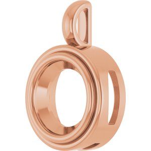 14K Rose Gold 11 mm Round Charm/Pendant Mounting – image 4