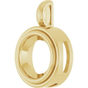 18K Yellow Gold 11 mm Round Charm/Pendant Mounting – image 4