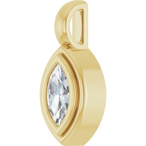 14K Yellow Gold 6x3 mm Marquise Charm/Pendant Mounting – image 3