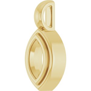 18K Yellow Gold 6x3 mm Marquise Charm/Pendant Mounting – image 4