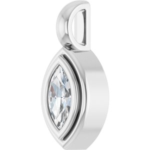 Sterling Silver 6x3 mm Marquise Charm/Pendant Mounting – image 3