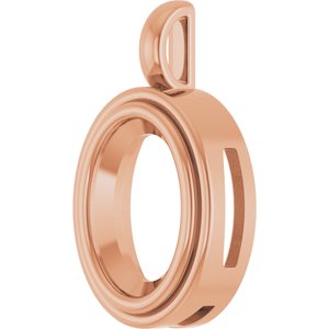10K Rose Gold 14x10 mm Oval Charm/Pendant Mounting – image 4