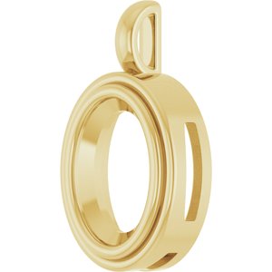 14K Yellow Gold 14x10 mm Oval Charm/Pendant Mounting – image 4