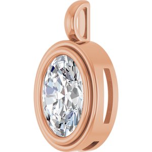 14K Rose Gold 14x10 mm Oval Charm/Pendant Mounting – image 3