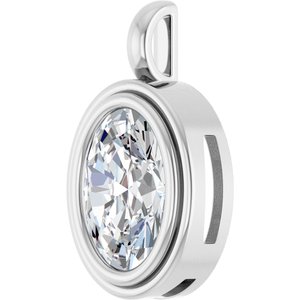 18K X1 White Gold 14x10 mm Oval Charm/Pendant Mounting – image 3