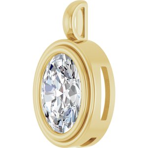 18K Yellow Gold 14x10 mm Oval Charm/Pendant Mounting – image 3
