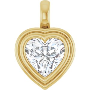 10K Yellow Gold 8x8 mm Heart Charm/Pendant Mounting