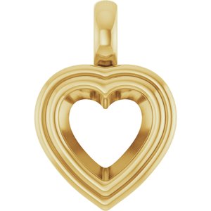 10K Yellow Gold 8x8 mm Heart Charm/Pendant Mounting – image 2