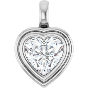 Platinum 8x8 mm Heart Charm/Pendant Mounting