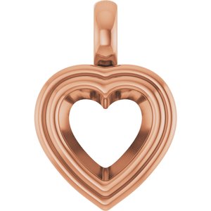 10K Rose Gold 8x8 mm Heart Charm/Pendant Mounting – image 2