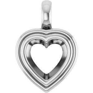Sterling Silver 8x8 mm Heart Charm/Pendant Mounting – image 2