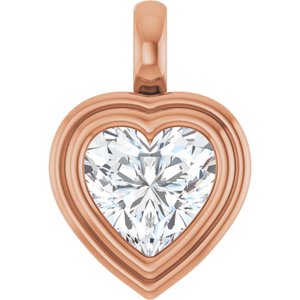 10K Rose Gold 8x8 mm Heart Charm/Pendant Mounting