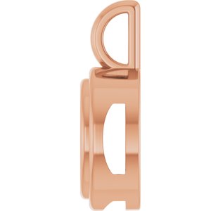14K Rose Gold 8.2 mm Round Charm/Pendant Mounting – image 6
