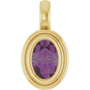 14K Yellow Gold Lab-Grown Alexandrite Charm/Pendant