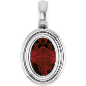 Sterling Silver Natural Mozambique Garnet Charm/Pendant