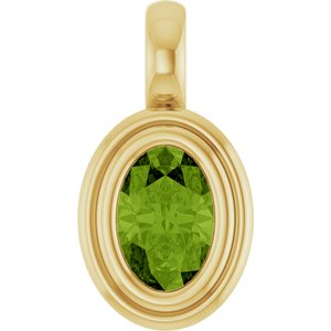 14K Yellow Gold Natural Peridot Charm/Pendant