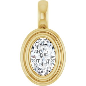 18K Yellow Gold 6x4 mm Oval Charm/Pendant Mounting