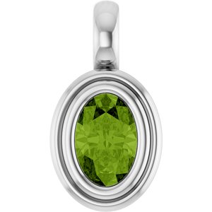 Sterling Silver Natural Peridot Charm/Pendant