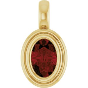 14K Yellow Gold Natural Mozambique Garnet Charm/Pendant